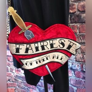 Disney Snow White “Fairest of Them All” Red Velvet Crossbody Heart Purse